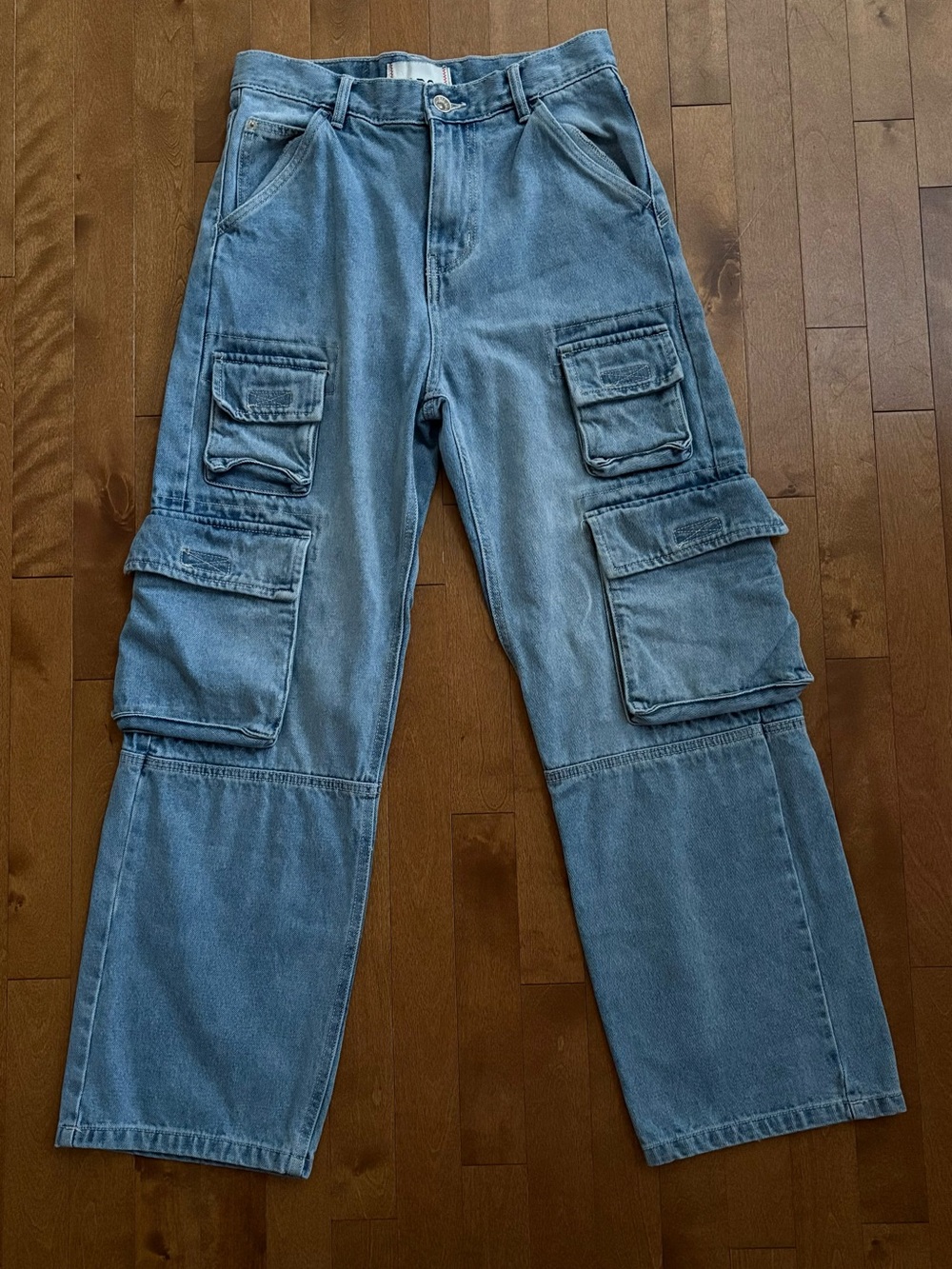 BDG Urban Outfitters Skate Fit Cargo Denim Pants Light Wash Size 28
